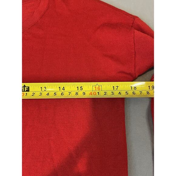 UNIQLO Crewneck Pullover Long Sleeve Sweater Red XS 100% Wool - Picture 6 of 10